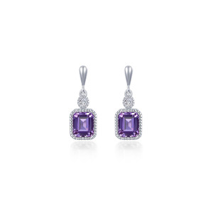 Lafonn February Birthstone Earrings bonded in Platinum